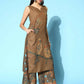 Ahalyaa Women's Brown Colour Cotton Blend Digital Printed Kurta Palazzo Set With Dupatta | Swadesiicart