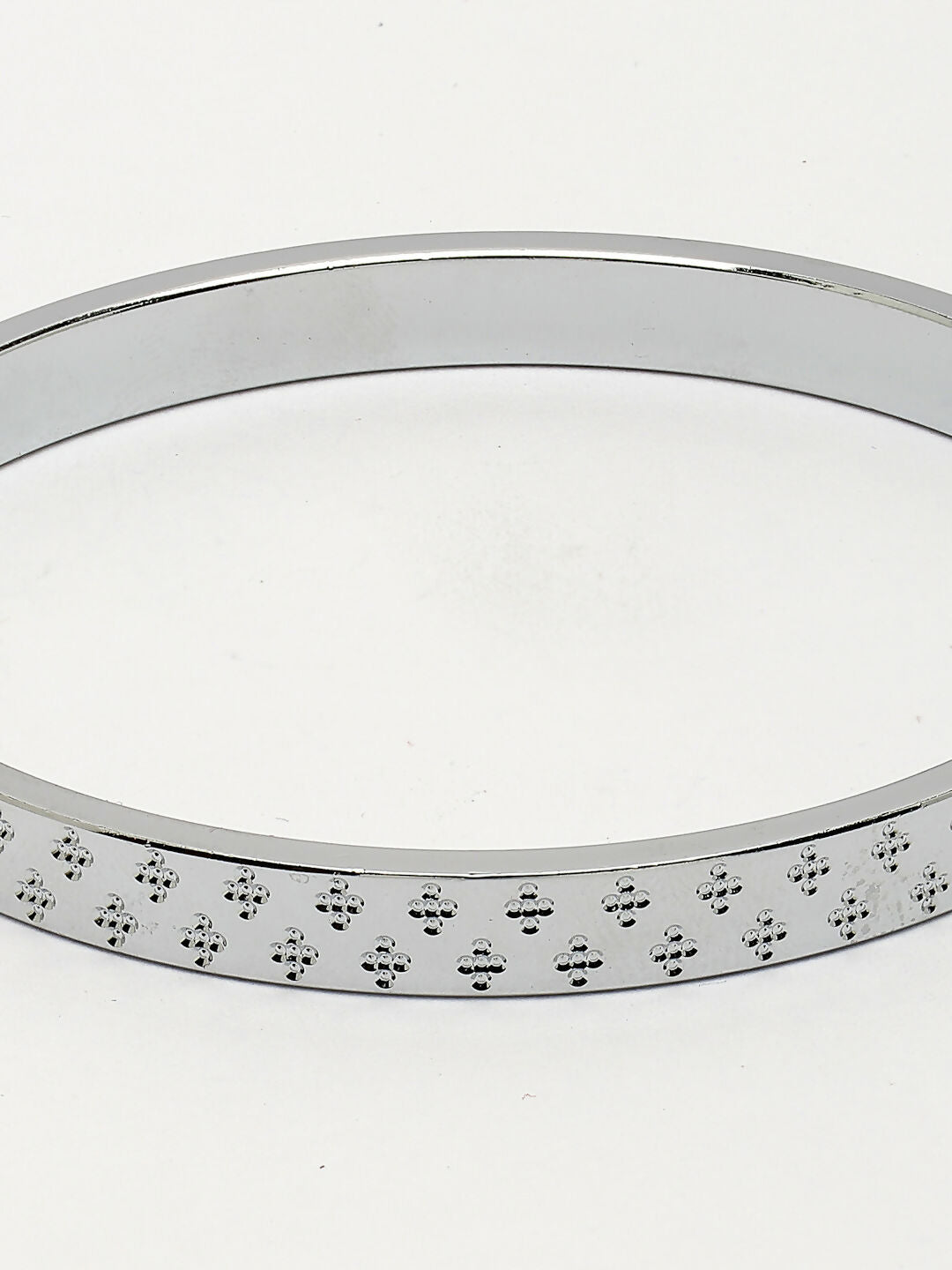 NVR Men's Set of 2 Rhodium-Plated Stainless Steel Kada Bracelet - Swadesiicart