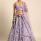 House of Panchhi Lavender Net Sequins and Zarkan embroidery Lehenga choli & Dupatta | Swadesiicart