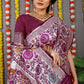 Jyoti Fashion Women's Wine Banarasi Silk Zari Woven Saree with Blouse | Swadesiicart