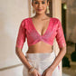 Vishnu Weaves Women's Pink Muga Cotton Woven Saree with Blouse - Swadesiicart