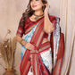 Aastha Fashion White Soft Silk Weaving Saree