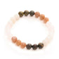 Red Carnelian, Amathyst Pyrite Metal Multicoloured Brown, Black and White Beads bracelet - Ruby Raang | Swadesiicart
