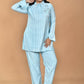 Morchari Women And Hand Embroidery Co-Ords-Sky Blue - Swadesiicart
