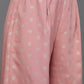 Ahalyaa Women Floral Yoke Design Tunic with Palazzos - Pink Color | Swadesiicart