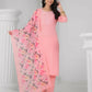 Ethnic Festive Wear Reyon Baby Pink Stitched Suit With Dupatta - Tanisha | Swadesiicart