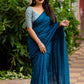 Blue Jute Silk Woven Design Saree with Unstitched Blouse - Hiral Fashion | Swadesiicart