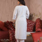 Ethnic Festive Wear Chanderi with Cotton Lining White Stitched Suit With Dupatta - Tanisha | Swadesiicart