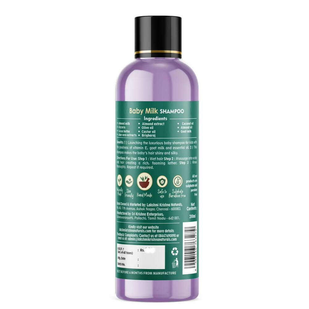 Lakshmi Krishna Naturals Baby Milk Shampoo - Swadesiicart