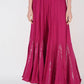 Mominos Fashion Magenta Viscose Rayon Flared Palazzo with Mirror Lace Work - Mominos Fashion