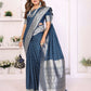 Aastha Fashion Navy Blue Georgette Silk Zari Weaving Saree