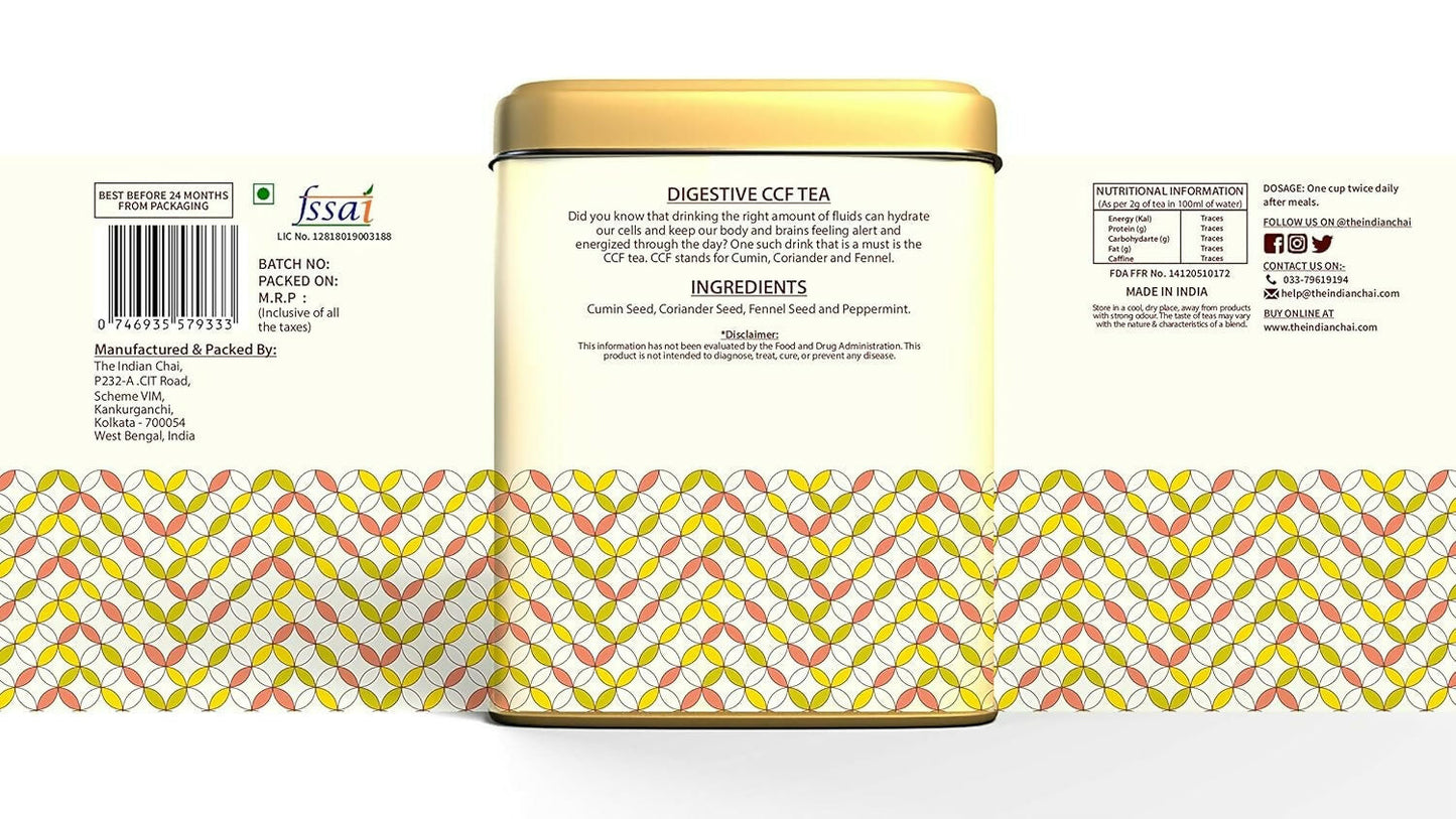 The Indian Chai - Digestive CCF Tea 30 Pyramid Tea Bags | Swadesiicart