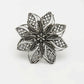 NVR Women's Silver-Toned Floral Shape Adjustable Finger Ring | Swadesiicart