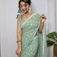 Vamsee Patangiyu Pista Green Georgette Saree - Swadesiicart
