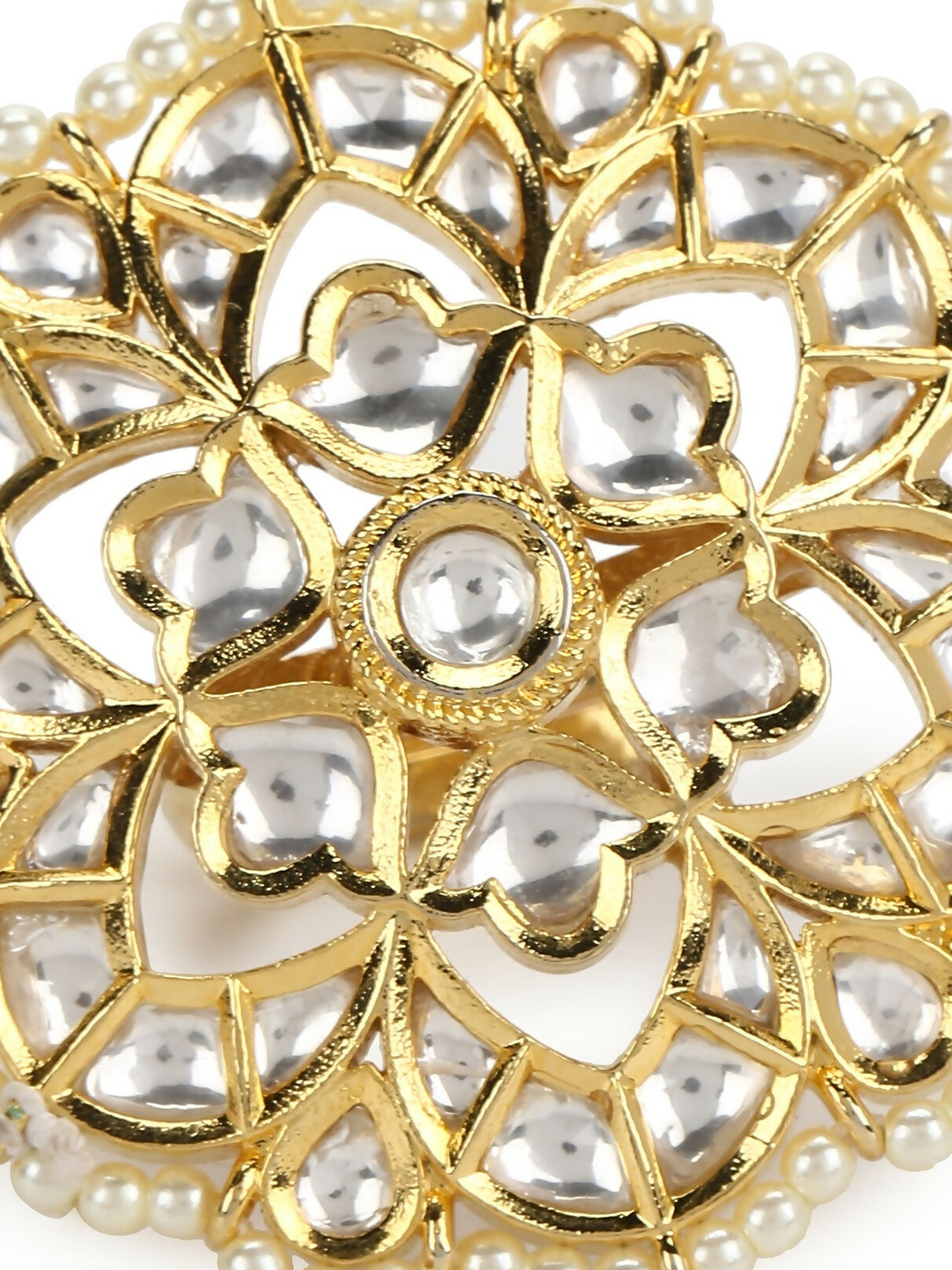 Oversized Kundan Ring- Ruby Raang | Swadesiicart