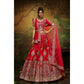 House of Panchhi Red Pure Silk Moti & Zarkan heavy embroidery Lehenga choli & Dupatta | Swadesiicart
