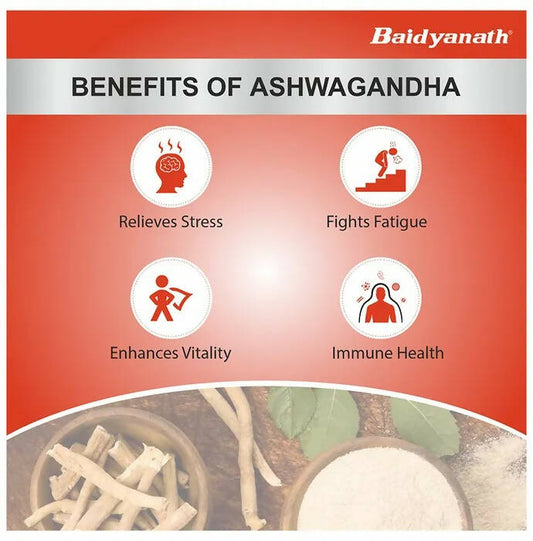 Baidyanath Kolkata Ashwagandha Tablets | Classical Ayurvedic Adaptogen for Stress & Vitality - Swadesiicart
