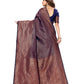 Vamika Weaving Banarasi Jacquard Navy Kanjivaram Saree | Swadesiicart