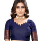 Vamika Weaving Banarasi Jacquard Navy Kanjivaram Saree | Swadesiicart