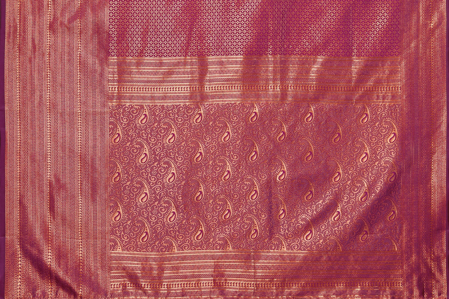 Vamika Weaving Banarasi Jacquard Purple Kanjivaram Saree | Swadesiicart