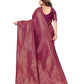 Vamika Weaving Banarasi Jacquard Purple Kanjivaram Saree | Swadesiicart
