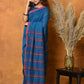 Very Much Indian Handloom Pure Cotton Saree With Sleek Border - Daisy Blue | Swadesiicart