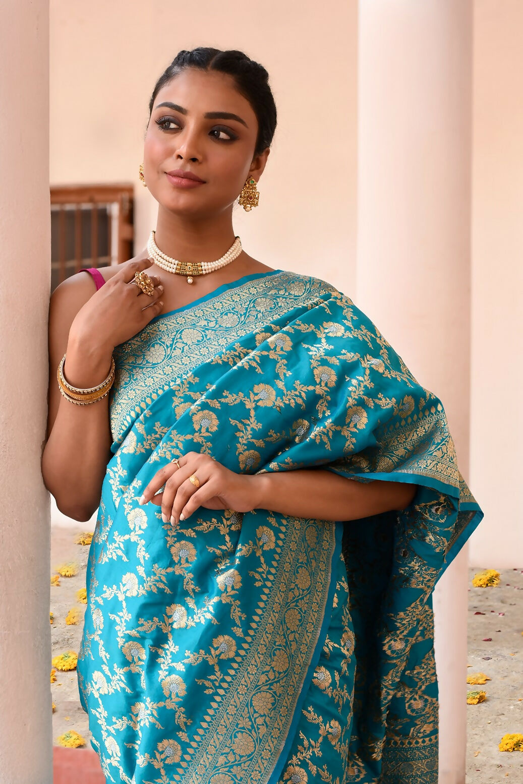 Joban Fashion Aqua Soft Pure Handloom Banarasi Silk Saree | Swadesiicart