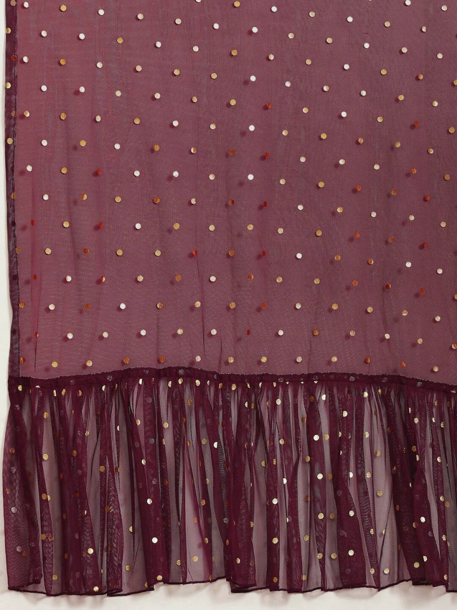 Ahalyaa Cream & Maroon Colour Floral Printed Co-ord Sets - Swadesiicart