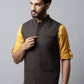 Even Apparels Men's Brown Nehru Jacket With Welt Pockets | Swadesiicart