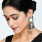 Mominos Fashion Johar Kamal Women Silver Oxidised Jhumkas - Swadesiicart