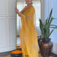 The52 Mustard Embroidered Rayon Fabric Straight Kurta, Pant and Dupatta Set - Swadesiicart