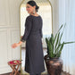 The52 Women's Black Embroidered Cotton Slub Fabric Straight Kurta, Pant and Dupatta Set - Swadesiicart