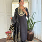 The52 Women's Black Embroidered Cotton Slub Fabric Straight Kurta, Pant and Dupatta Set - Swadesiicart