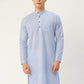 Jompers Men's Beautiful Blue Cotton Solid Kurta Only | Swadesiicart