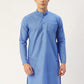 Jompers Men's Blue Cotton Solid Kurta Only | Swadesiicart