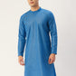 Jompers Men's Blue Cotton printed kurta Only | Swadesiicart