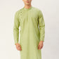 Jompers Men's Green Cotton printed kurta Only | Swadesiicart