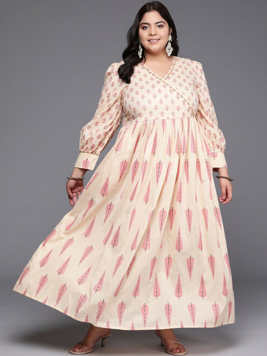 Ahalyaa Women's Traditional wear Ethnic Dress - Tan | Swadesiicart