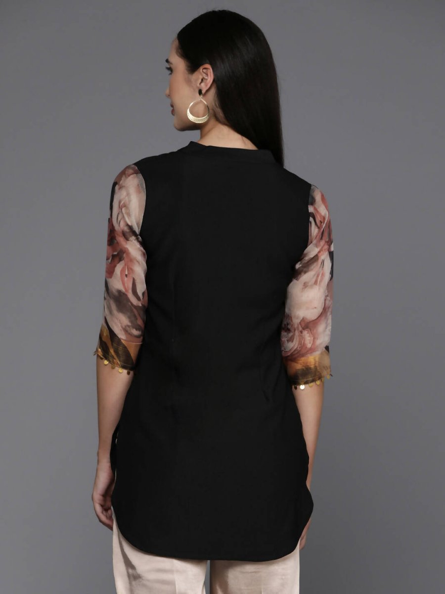 Ahalyaa Women's Traditional wear Tunic - Black | Swadesiicart