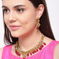 Priyaasi Women Kundan Ruby Gold-Polished Jewellery Set - Noz2Toz