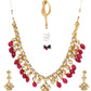 Priyaasi Women Kundan Ruby Gold-Polished Jewellery Set - Swadesiicart