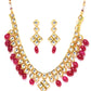 Priyaasi Women Kundan Ruby Gold-Polished Jewellery Set - Swadesiicart