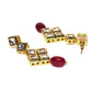 Priyaasi Women Kundan Ruby Gold-Polished Jewellery Set - Swadesiicart