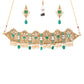 Priyaasi Women Emerald Beads Kundan Gold-Polished Floral Jewellery Set - Swadesiicart