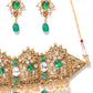 Priyaasi Women Emerald Beads Kundan Gold-Polished Floral Jewellery Set - Swadesiicart