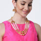Priyaasi Women White Beads Pearls Gold-Polished Jewellery Set - Noz2Toz