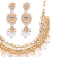 Priyaasi Women Kundan Pearls Gold-Polished MaangTika Jewellery Set - Swadesiicart