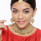Priyaasi Women White Beads Pearls Kundan Gold-Polished MaangTika Jewellery Set - Noz2Toz
