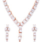 Priyaasi Women American Diamond Pearls Rose Gold-Polished Jewellery Set - Swadesiicart