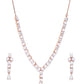 Priyaasi Women American Diamond Pearls Rose Gold-Polished Jewellery Set - Swadesiicart